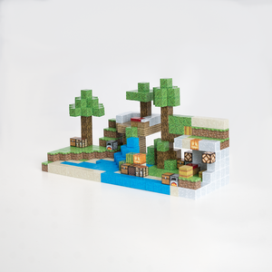 Magnetic Building Blocks - Wooden house (80pcs) +3 Random Figures